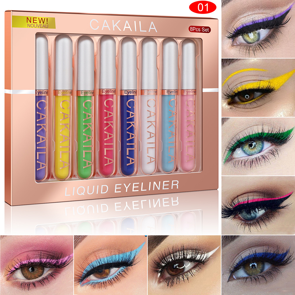 Beauty Linasi Makeup - 8-Color Set Waterproof Eyeliner Pens Long-lasting