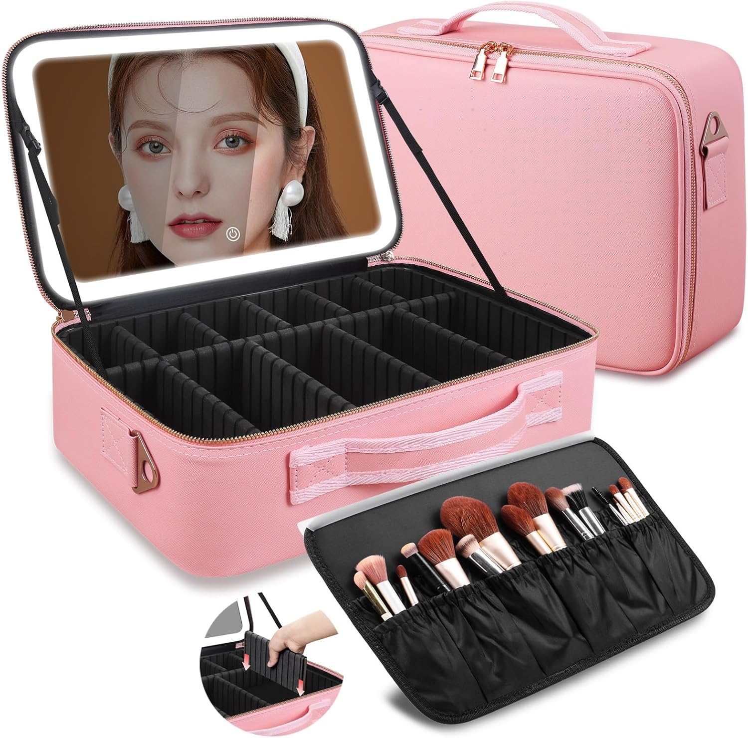 Beauty Makeup Case - Large Capacity Makeup Bag 15''X11'' with