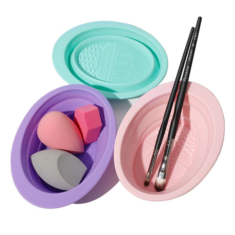 Folding Powder Puff Cleaning B - Makeup Brush Set recension och pris