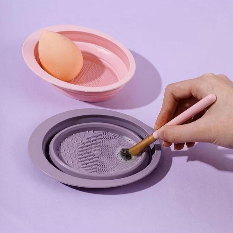 Folding Powder Puff Cleaning B - Makeup Brush Set recension och pris