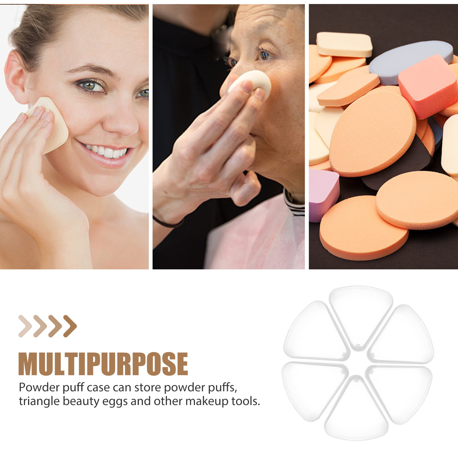 6Pcs Triangle Powder Puff Case - Beauty Makeup Case recension och pris