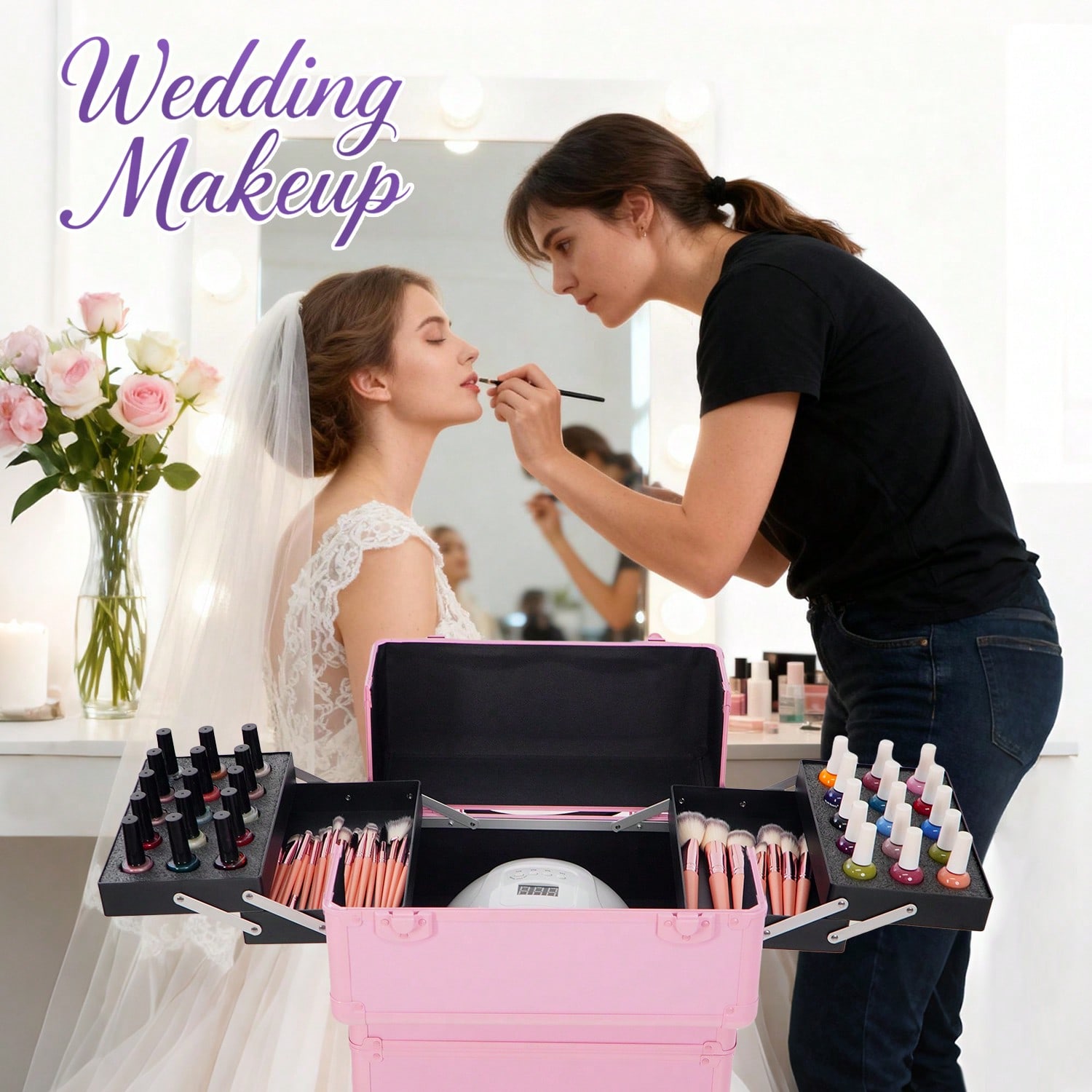 Rolling Makeup Train Case 4 in - Beauty Makeup Case recension och pris