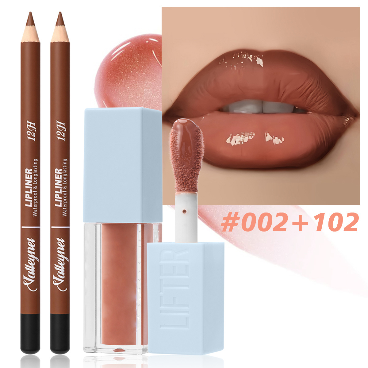 2Pcs/Set Lipliner + Lip Oil Ma - Beauty Linasi Makeup recension och pris