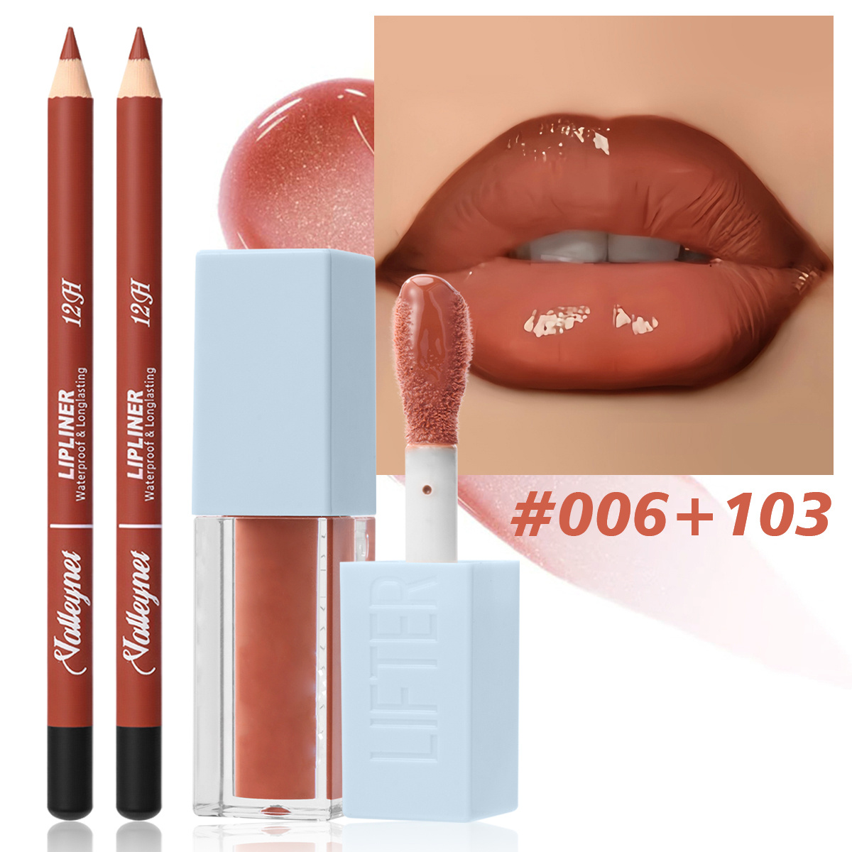 2Pcs/Set Lipliner + Lip Oil Ma - Beauty Linasi Makeup recension och pris